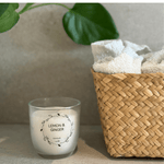 Round transparent labels on homemade candles